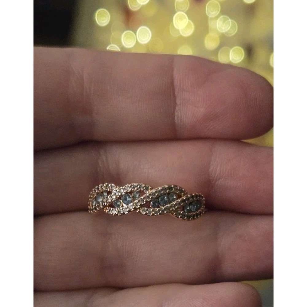 Bomb Party Ring RBP Rose Gold Blue Topaz Band Sz 9 NWT
